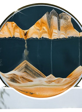 轻奢金色3D流沙画摆件超薄边框