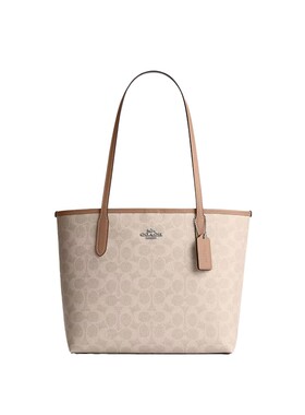 COACH/蔻驰官方 奥莱款City 26女士中号老花单肩手提托特包CDX82