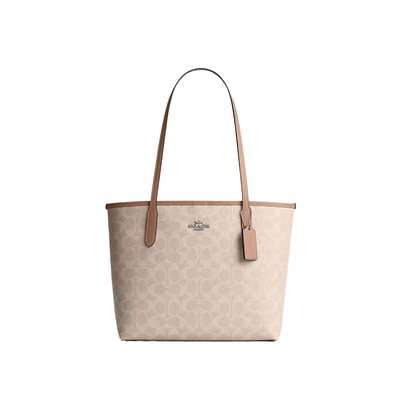 COACH/蔻驰官方 奥莱款City 26女士中号老花单肩手提托特包CDX82