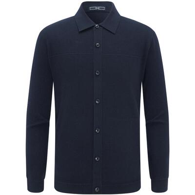 EMZ鄂尔多斯25秋冬新款抑菌休闲简约百搭翻领针织羊毛夹克外套男