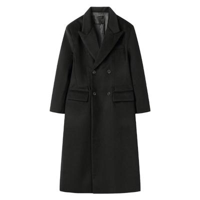 白口阳冬季中长款加厚毛呢大衣