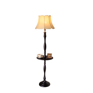 法式落地灯客厅轻奢极简实木边几一体美式复古高级感卧室床头台灯