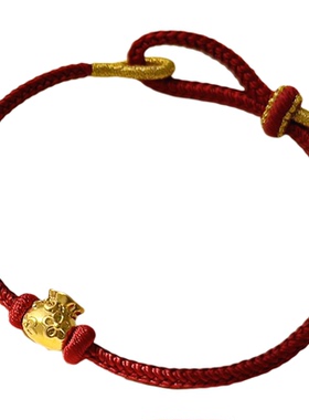 钱袋鼓鼓天天有钱花999足金手链