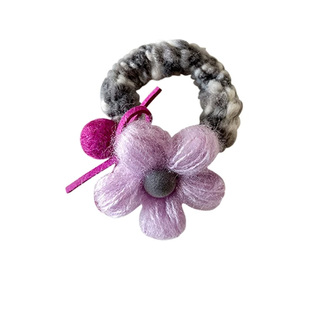 韩系花朵发圈女高级感2026正流行高弹力发绳扎头发皮筋发饰头绳冬