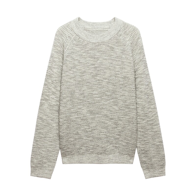 美特斯邦威毛衣男2026春季新款慵懒花纱休闲舒适套头螺纹针织毛衫