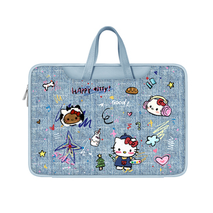 唯鑫V-SION牛仔猫猫笔记本重磅电脑包适用于苹果macbook15点6寸手提包小新华为matebook联想女14内胆包