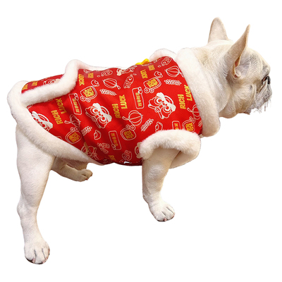 冬季加绒加厚巴哥斗牛犬年服马甲