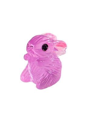 夜光迷你打坐兔动物装饰造景摆件