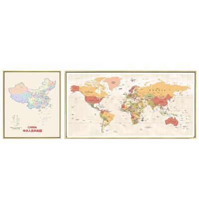 客厅世界地图沙发背景墙办公室