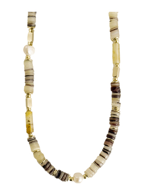 珍珠贝壳拼接度假女项链