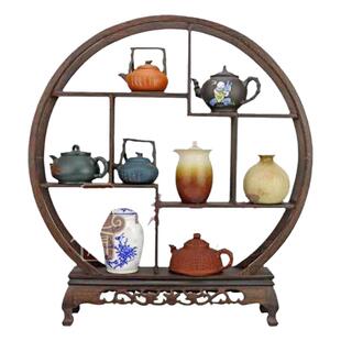 木人居鸡翅木小博古架茶壶架子 红木中式多宝阁 实木展示架摆件