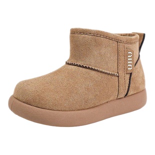 儿童雪地靴2025冬季新款男童鞋子女童靴子加绒加厚勃肯冬靴大棉鞋