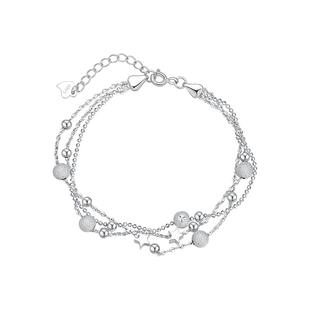 周大生银饰银手链925银星星手链送女友老婆妈妈节日礼物