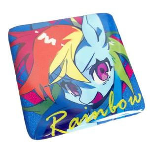 荧光色系列彩虹小马周边挂件双闪方徽章吧唧碧琪柔柔珍奇我的小马