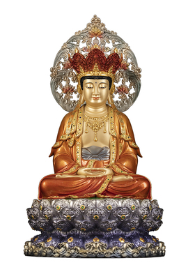 铜珐琅彩藏传佛像家用供奉摆件