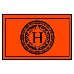 PU美式入户门地垫 高级橙色PVC加厚皮革进门可擦免洗防滑脚垫地垫