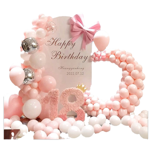 生日场景布置装饰女孩18岁成人礼派对网红12岁室内气球背景墙kt板