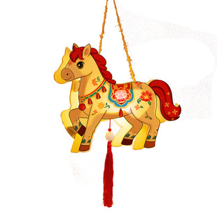 2026新年灯笼手工diy自制材料包马年主题元宵节儿童手提花灯宫灯