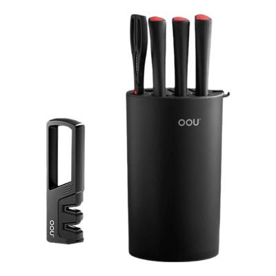 OOU 鹤系列七件套 厨房刀具套装 家用防锈切菜刀  UC4170 黑色