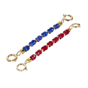 若华珠宝竹马 鸽血红宝石延长链女18K金项链手链配件DIY彩宝搭配