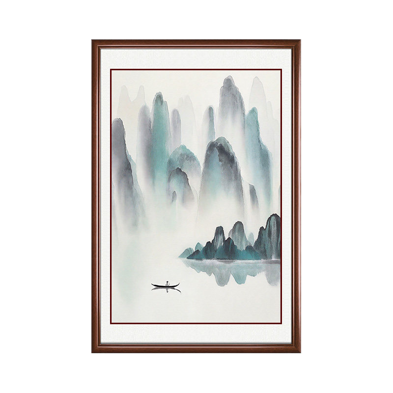 客厅玄关新中式招财镇宅山水挂画
