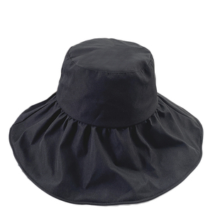 店主推荐！黑胶UV防晒帽女夏遮脸太阳渔夫帽大檐防紫外线遮阳帽子