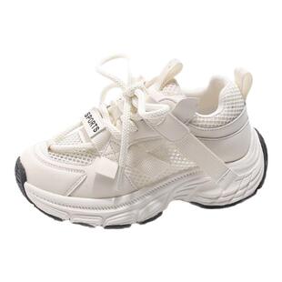 儿童运动鞋透气网面女童老爹鞋软底小白鞋轻便跑步鞋2026春夏新款