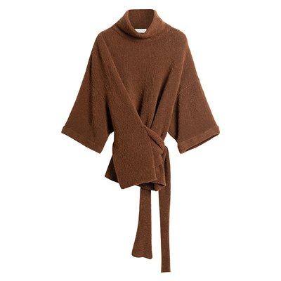 牦牛绒羊毛半高领针织套头衫