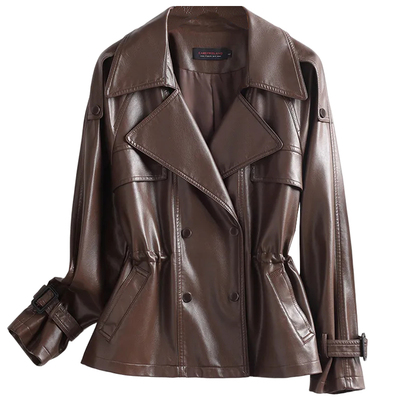 真皮皮衣女短款小个子收腰皮风衣