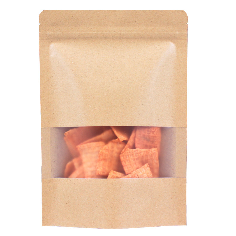 牛皮纸袋自封袋大号白色加厚密封自立袋茶叶坚果食品包装印刷定制