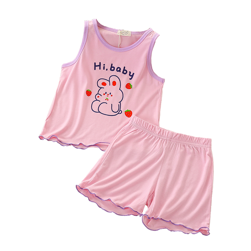 夏季女童家居服套装莫代尔