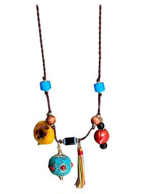 新中式尼泊尔幸运球长款项链配饰
