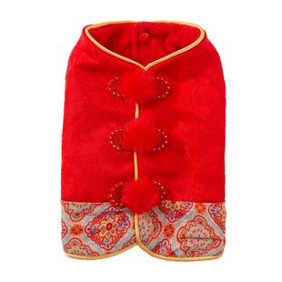 喜庆小狗狗衣服冬装泰迪比熊马甲雪纳瑞宠物小型犬西高地冬季棉衣