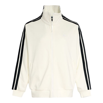 阿迪达斯三叶草女装2026春纯棉三条纹复古百搭运动夹克外套KS2817