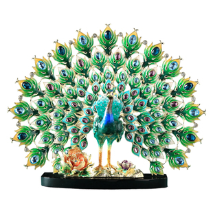 新中式珐琅彩摆件客厅高级感玄关桌面装饰品轻奢高档新款乔迁礼物