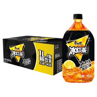 康师傅无糖冰红茶1L*12瓶整箱包邮大瓶装0糖0能量柠檬口味茶饮料