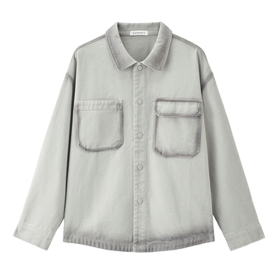 佐丹奴喷色牛仔外套不对称口袋