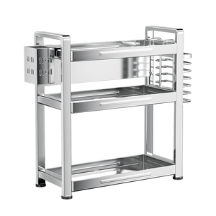 不锈钢厨房多功能置物架台面窄款调料架油盐酱醋瓶罐多层收纳架子