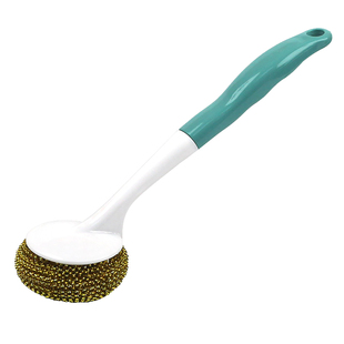 不伤锅清洁球PET仿钢丝球带手柄洗碗刷锅去污长柄刷子带把锅刷