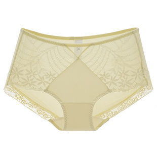 依曼丽专柜正品女士内裤性感蕾丝中腰舒适平角裤