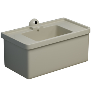 适用于监狱看守所谈话室软包洗手盆挂墙式硅胶一体感应水龙头台盆