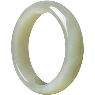 凤飞凰和田玉青白玉手镯女玉镯子宽条送妈妈天然正品玉石玉镯女款