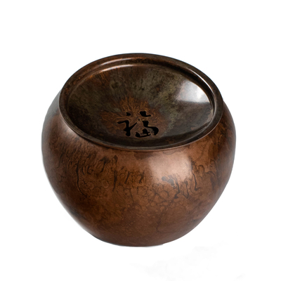 福运高端中式黄铜建水复古茶渣缸