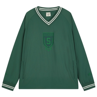 【哈利波特联名款】Champion冠军V领卫衣女25秋季新款插肩袖红色