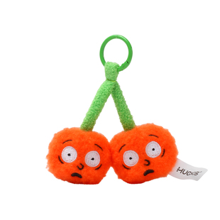 HUGKIS瑞克和莫蒂樱桃毛绒挂件车厘子钥匙扣挂饰趣味水果包挂玩偶