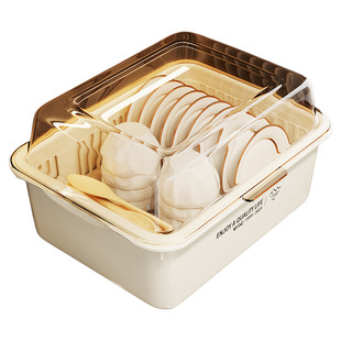 大容量碗架带盖碗筷收纳盒餐具碗碟盖沥水架盘子置物架奶瓶收纳箱