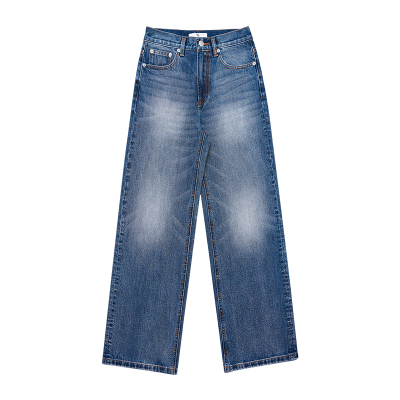 DD「Back to 90s」复古重工洗水中低腰宽松直筒竹节牛仔裤女秋冬