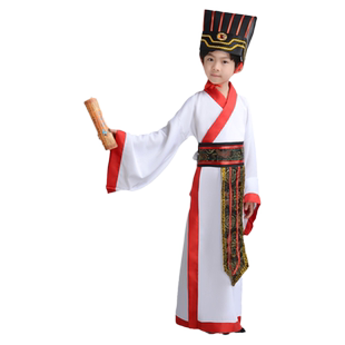 三国演义儿童古装汉服大臣官服战国国学服古代服装演出服舞台表演