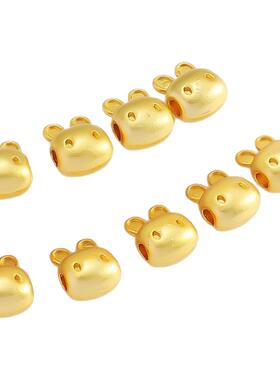哑金卡通兔子通孔隔珠diy
