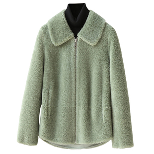 羊剪绒大衣女2025冬新款短款洋气质减龄海宁羔羊毛毛颗粒皮草外套